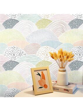 Peel and Stick Wallpaper Pink Teal Wallpaper Peel and Stick Geometric Wallpaper